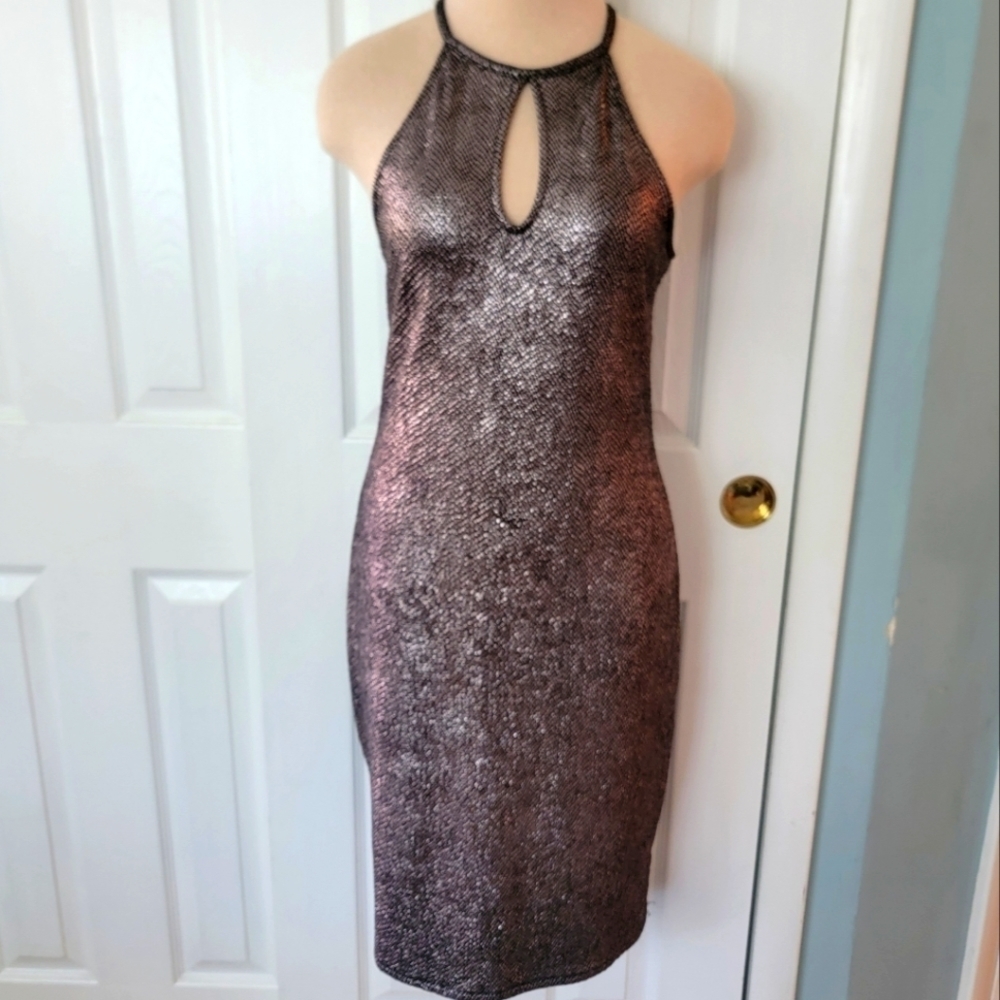 2/$20 One Clothing Metallic Bodycon Dress M